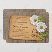 白素朴黄デイジー国卒業パーティー 招待状 (正面/裏面)