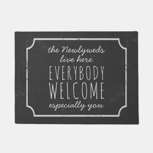 白素朴黒の皆さん ドアマット (正面)