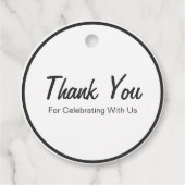 白素朴黒の赤ちゃんシャワー フェイバータグ (正面)