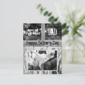 白素朴黒写真最高のパパ父の日 シーズンポストカード (スタンド正面)