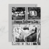 白素朴黒写真最高のパパ父の日 シーズンポストカード (正面/裏面)