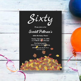 白素朴黒紅葉60誕生日 招待状