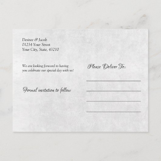 白素朴黒西部の牛のスカル日付を保存 ポストカード (裏面)