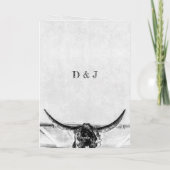 白素朴黒西部の牛のスカル日付を保存 案内状 (裏面)