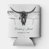 白素朴黒西部牛スカル結婚ズ 缶クーラー (裏面)