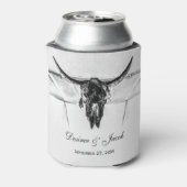 白素朴黒西部牛スカル結婚ズ 缶クーラー (缶裏面)