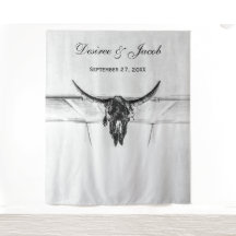 白素朴黒西部牛スカル背景