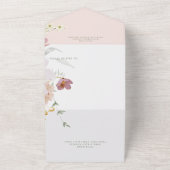 白素朴&赤面ピンクボホフラワーズノーディナー オールインワン招待状 (外側)