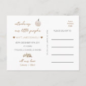 白素朴Boho Pumpkin写真誕生のお知らせ 案内ポストカード (裏面)