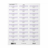 白紫の輝くグレイシャスな返信住所ラベル ラベル (フルシート)