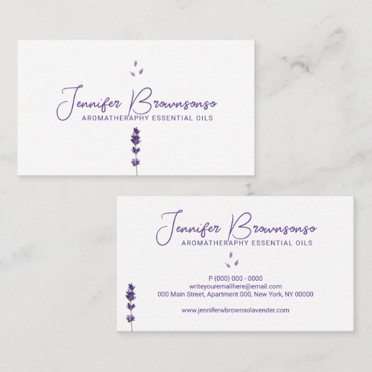 白紫ラベンダー 名刺 (正面/裏面)