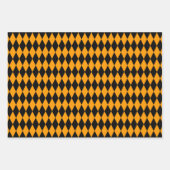 白紫色のオレンジと黒いハーレクイン  ラッピングペーパーシート (正面3)