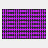 白紫色のオレンジと黒いハーレクイン  ラッピングペーパーシート (正面2)