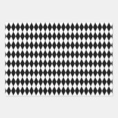 白紫色のオレンジと黒いハーレクイン  ラッピングペーパーシート (正面)