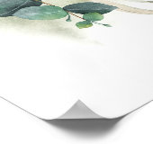 白紫陽花と緑結婚の歓迎サイン ポスター (角)