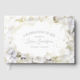 白紫陽花の水彩お祝いの生活 ゲストブック