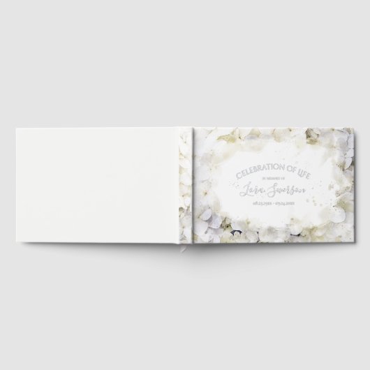 白紫陽花の水彩お祝いの生活 ゲストブック (全面)