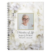 白紫陽花の水彩お祝いの生活 ノートブック (正面)