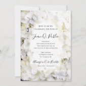 白紫陽花の水彩お祝いの生活 招待状 (正面)