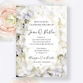 白紫陽花の水彩お祝いの生活 招待状