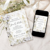 白紫陽花の水彩お祝いの生活 招待状