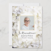 白紫陽花の水彩死回忌 招待状 (正面)