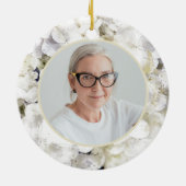 白紫陽花の水彩記念記念 セラミックオーナメント (裏面)