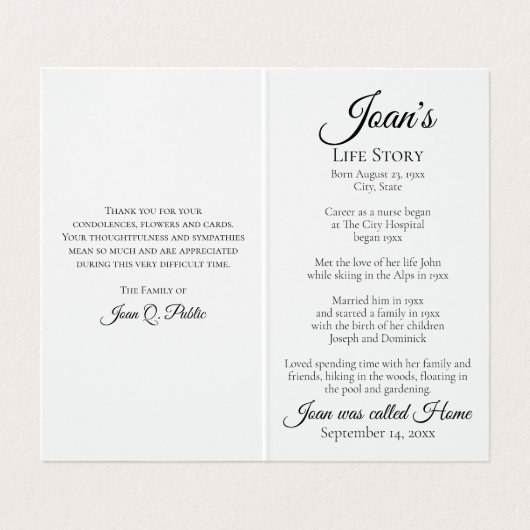 白紫陽花の花葬式祈りの言葉 名刺 (内部フラット)