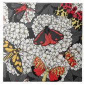 白紫陽花の蛾 タイル (正面)