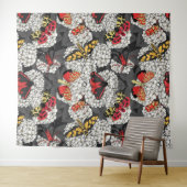 白紫陽花の蛾 タペストリー (インサイチュ(横))