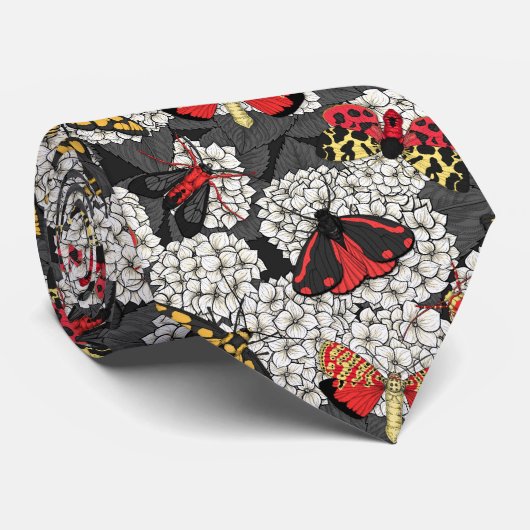 白紫陽花の蛾 ネクタイ (ロール)