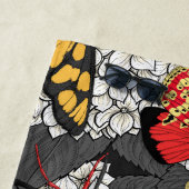 白紫陽花の蛾 ビーチタオル (インサイチュ)