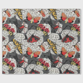 白紫陽花の蛾 ラッピングペーパー (フラット)