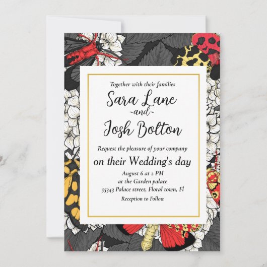 白紫陽花の蛾 招待状 (正面)