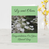 白紫陽花カスタムウェディングおめでとう カード (黄色い花)