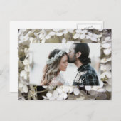 白紫陽花フローラたった今結婚しました写真 案内ポストカード (正面/裏面)