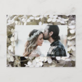白紫陽花フローラたった今結婚しました写真 案内ポストカード (正面)
