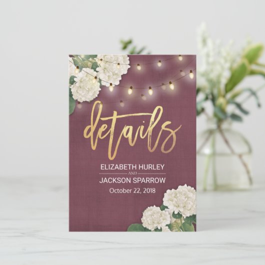 白紫陽花フローラ結婚詳細情報 エンクロージャーカード (スタンド正面)