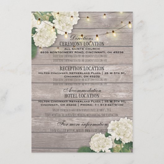 白紫陽花フローラ結婚詳細情報 エンクロージャーカード (正面)