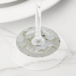 白紫陽花フローラ追加の名前と文字 ワイングラスタグ