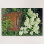 白紫陽花プランター ジグソーパズル (横)