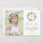 白紫陽花リース写真第1聖餐式 サンキューカード (正面)