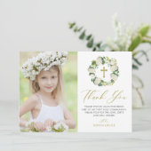 白紫陽花リース写真第1聖餐式 サンキューカード (スタンド正面)