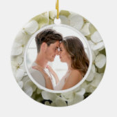 白紫陽花婚約写真 セラミックオーナメント (裏面)