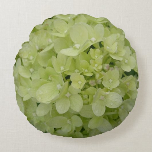 白紫陽花文丸枕 ラウンドクッション (正面)