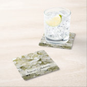 白紫陽花結婚の花 スクエアペーパーコースター (インサイチュ)