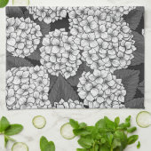 白紫陽花 キッチンタオル (折り畳み)