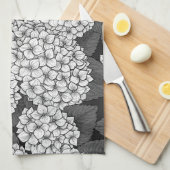 白紫陽花 キッチンタオル (四つ折り)