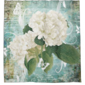 白紫陽花 シャワーカーテン (正面)