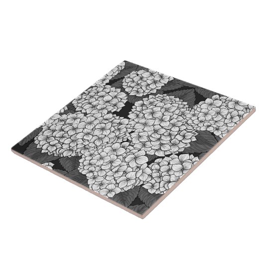 白紫陽花 タイル (側面)